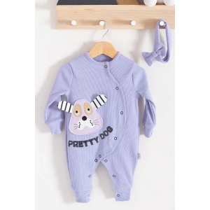 Eterelle Pretty Dog Nakışlı Bandanalı % 100 Pamuk Kız Bebek Tulumu