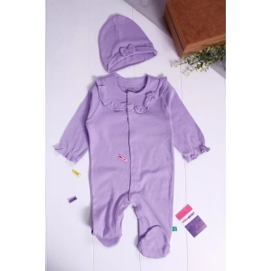 Eterelle Robası Astarlı Fiyonk Şapkalı Kız Bebek Tulum