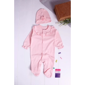 Eterelle Robası Astarlı Fiyonk Şapkalı Kız Bebek Tulum