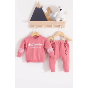 Eterelle Stay Pozitive Dantelli 2li Pamuk Kız Bebek Takım