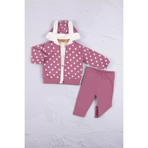 Eterelle Tavşan Kulaklı Puanlı 3lü Kız Bebek Takım