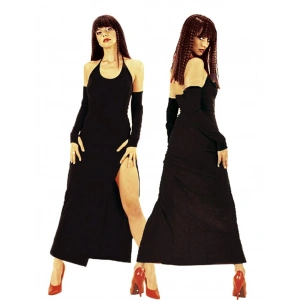 Terry Pau TP101199 Derin Yırtmaçlı Eldivenli Elbise