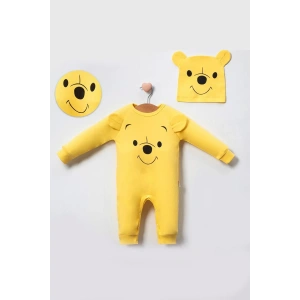 Eterelle The Bear Desenli % 100 Pamuk Şapkalı Tulum