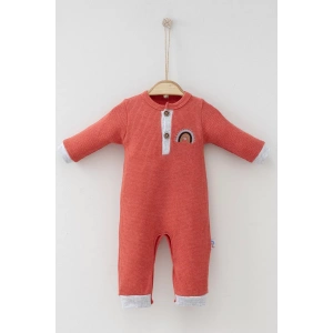 Eterelle Waffle Gökkuşağı Nakışlı Erkek Bebek Tulumu
