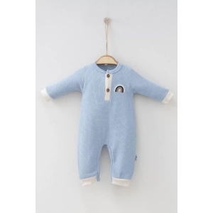 Eterelle Waffle Gökkuşağı Nakışlı Erkek Bebek Tulumu