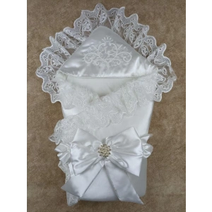 Eterelle Yenidoğan Pırıltı Nakış Detaylı Lüks Kundak Bebek Battaniyesi Ekru