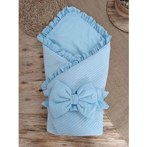 Eterelle Yenidoğan Tericotton Kumaş Multi Mevsimlik Bebek Battaniyesi Kundak Mavi