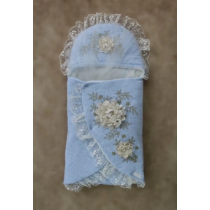 Eterelle Yenidoğan Üç Gül Bahçesi Erkek Kundak Bebek Battaniyesi Mavi