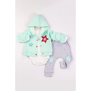 Eterelle Yıldız Nakışlı Kapişonlu Kız Bebek Takımı