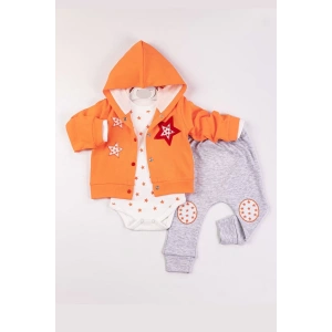 Eterelle Yıldız Nakışlı Kapişonlu Kız Bebek Takımı