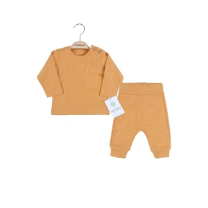 Eterelle Zürafa Cep Nakışlı Omuzdan Düğmeli % 100 Pamuk Erkek Bebek Takım