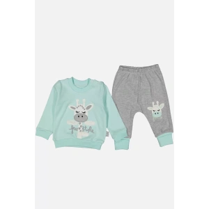 Eterelle Zürafa Nakışlı % 100 Pamuk Kız Bebek Takımı