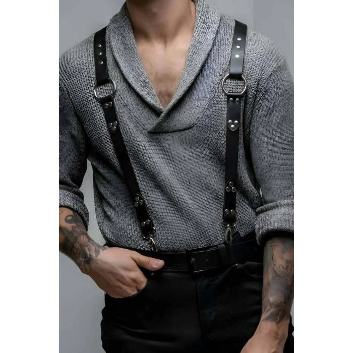 Eterelle Erkek  Kemer Pantolon Askısı, Şık Deri Erkek  Vücut Kemeri - Brfm175