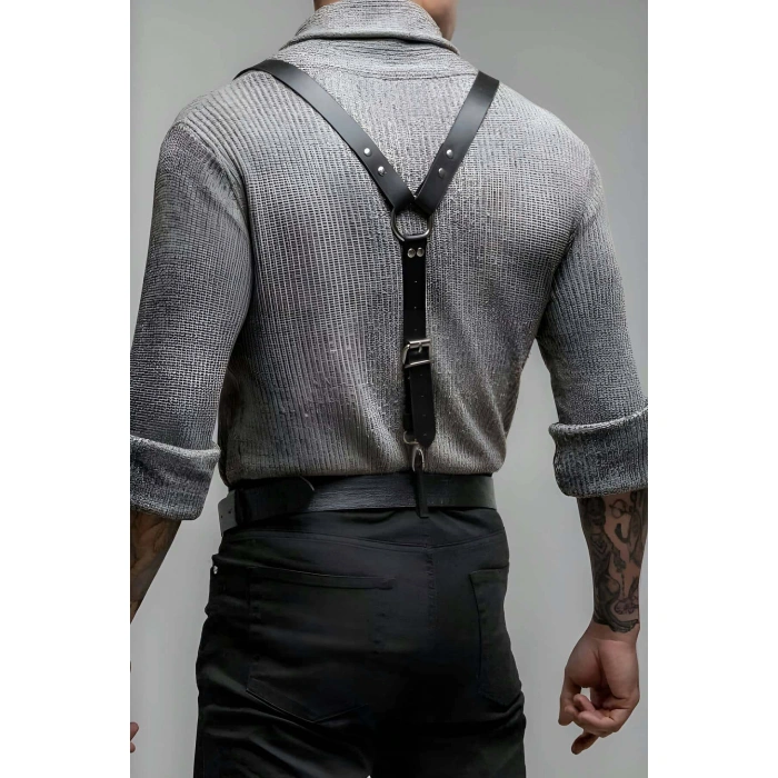 Eterelle Erkek  Kemer Pantolon Askısı, Şık Deri Erkek  Vücut Kemeri - Brfm175