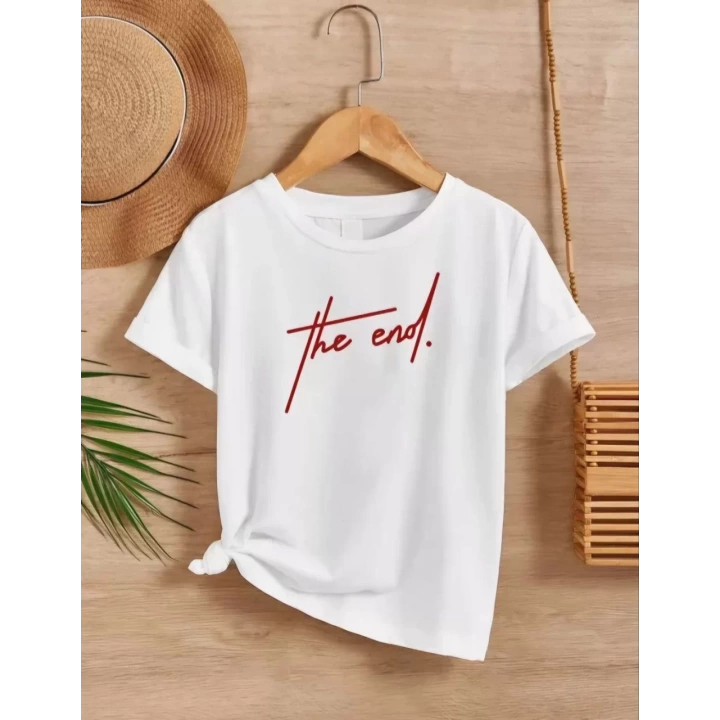 Çocuk Unisex Baskılı T-Shirt - Beyaz