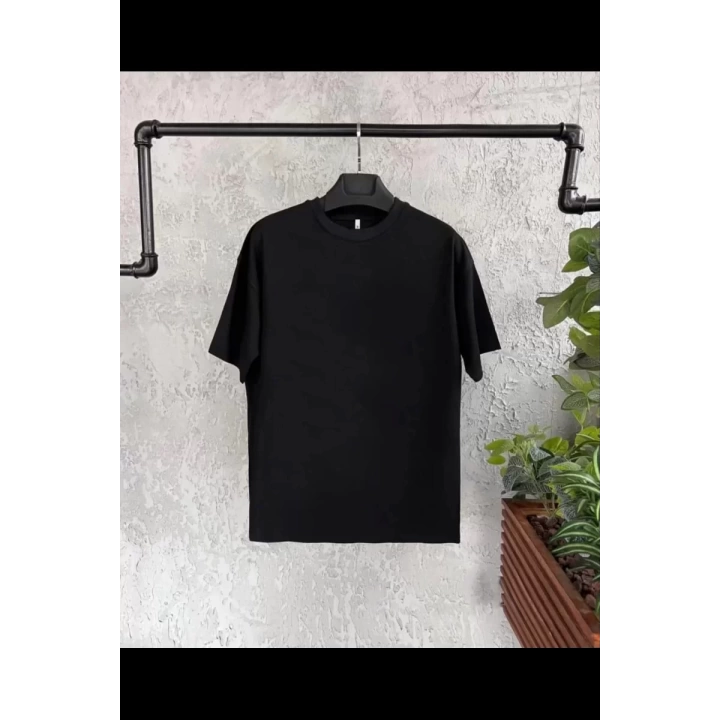 Çocuk Unisex Kapüşonlu Özel Tasarım Basic Tshirt - Siyah