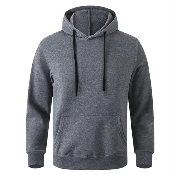 Erkek Uzun Kol Kapşonlu Basic Sweatshirt hoodie - Füme