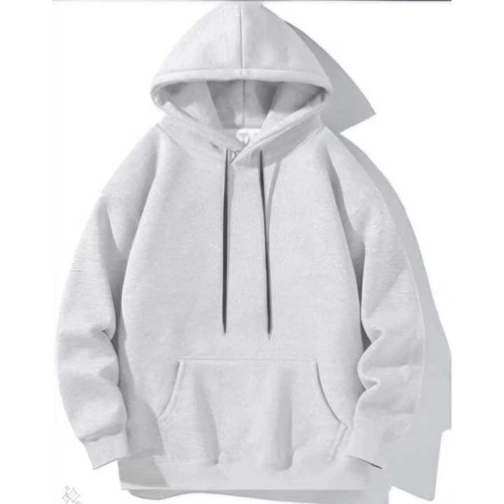 Kadın Uzun Kol Kapşonlu Basic Sweatshirt hoodie - Gri