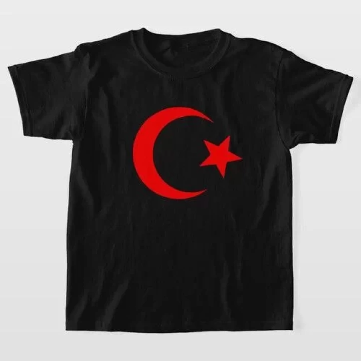 Unisex Çocuk Baskılı T-Shirt - Siyah