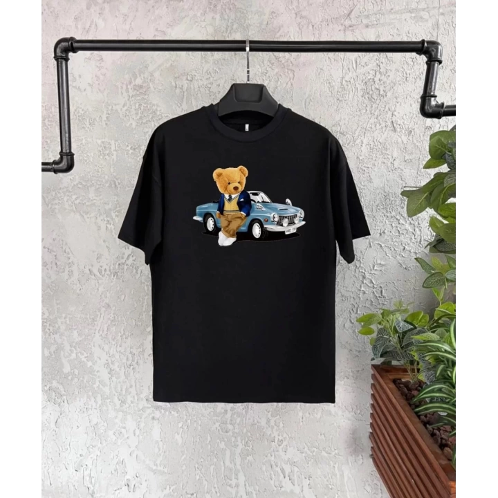 Unisex Çocuk Baskılı T-Shirt - Siyah