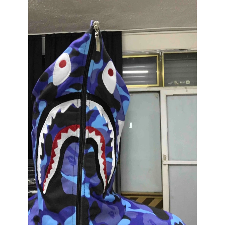 Unisex Pubg Bape x Shark Hoodie - Mavi