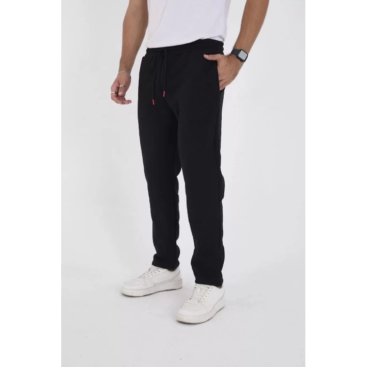 Unisex Üç İplik Basic Eşofman Pantolon - Siyah