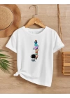 Çocuk Unisex Baskılı T-Shirt - Beyaz