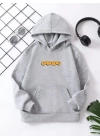 Çocuk Unisex Kapüşonlu Garfield Baskılı Sweatshirt - Gri