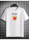 Unisex Bisiklet Yaka Baskılı Oversize T-Shirt - Beyaz