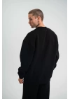 Uzun Kol Bisiklet Yaka Basic SweatShirt - Siyah