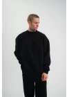 Uzun Kol Bisiklet Yaka Basic SweatShirt - Siyah