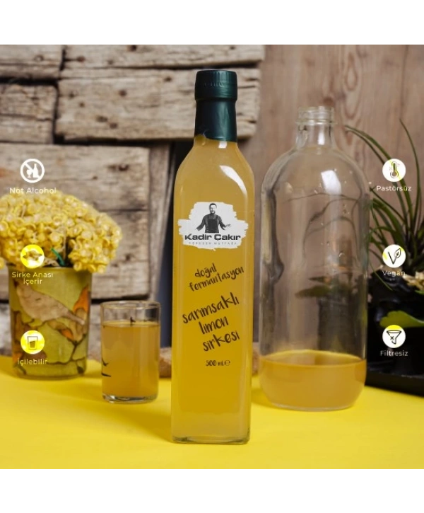 Doğal Fermente Sarımsaklı Limon Sirkesi Cam Şişe 500ml