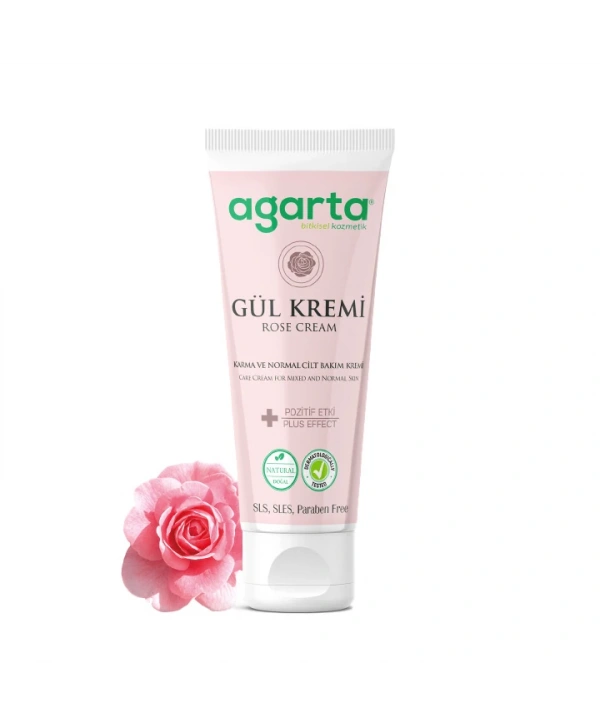 Doğal Yüz Ve El Nemlendirici Gül Aromalı Cilt Bakım Kremi 75 ml