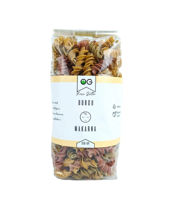 Keçi Sütlü Sebzeli Burgu Makarna 250 Gr +8 Ay