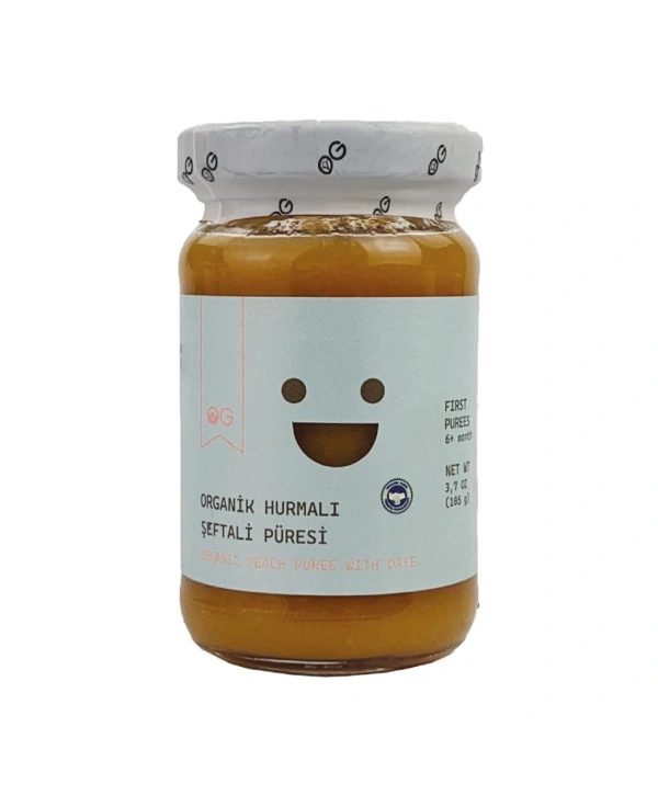 Organik Hurmalı Şeftali Püresi 105 Gr +6Ay