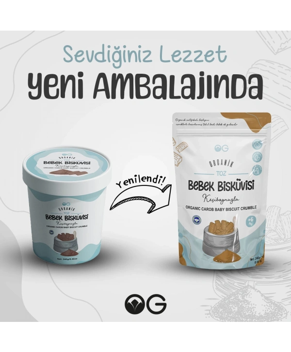 Organik Toz Keçiboynuzlu Bebek Bisküvisi 240 Gr +6 Ay