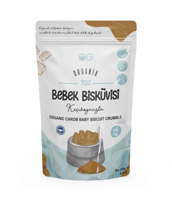 Organik Toz Keçiboynuzlu Bebek Bisküvisi 240 Gr +6 Ay
