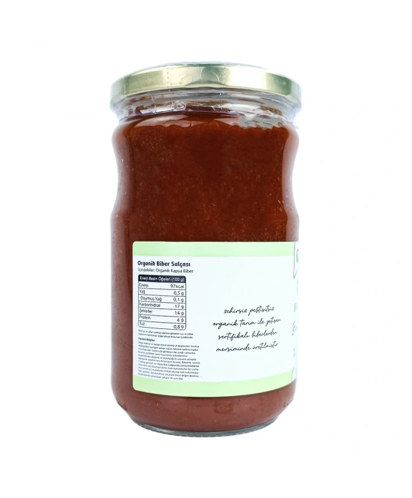 Organik Tuzsuz Biber Salçası 610 Gr