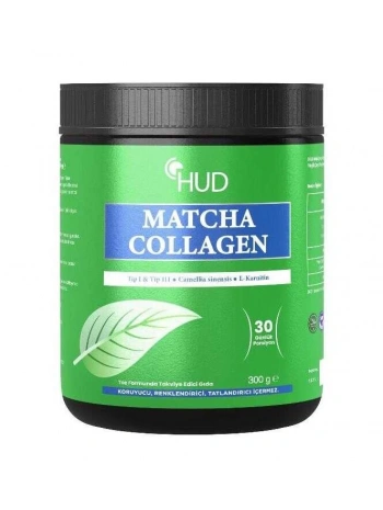 HUD Matcha Kolajen (Tip I ve Tip III) ve Yeşil Çay Ekstresi 300 G (30 Günlük Porsiyon)