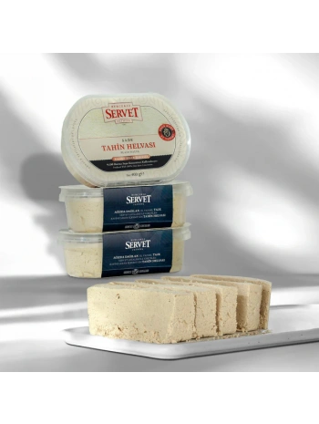 SERVET Rafine Şeker İlavesiz - Sade Taze Tahin Helvası 400g (1 adet)