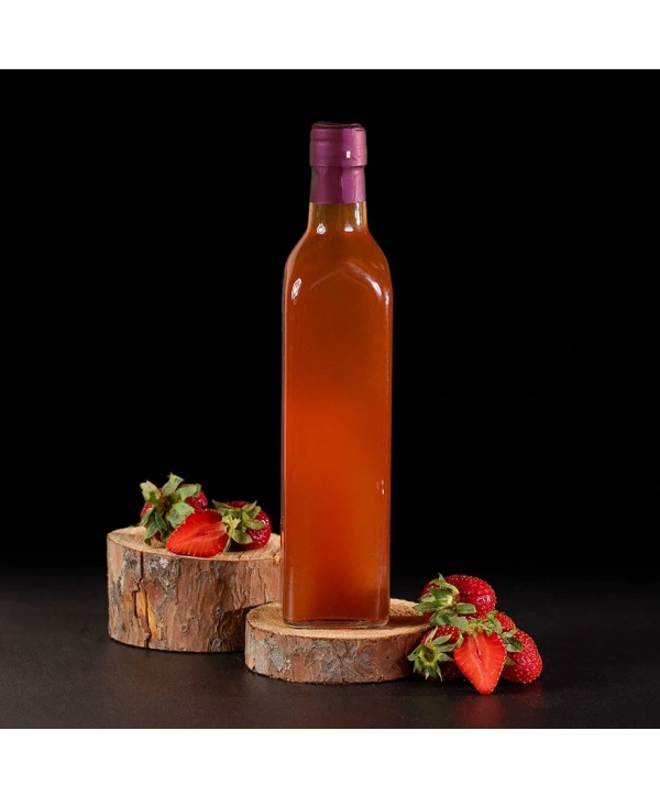 Doğal Fermente Çilek Sirkesi Cam Şişe 500ml