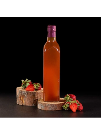 Doğal Fermente Çilek Sirkesi Cam Şişe 500ml