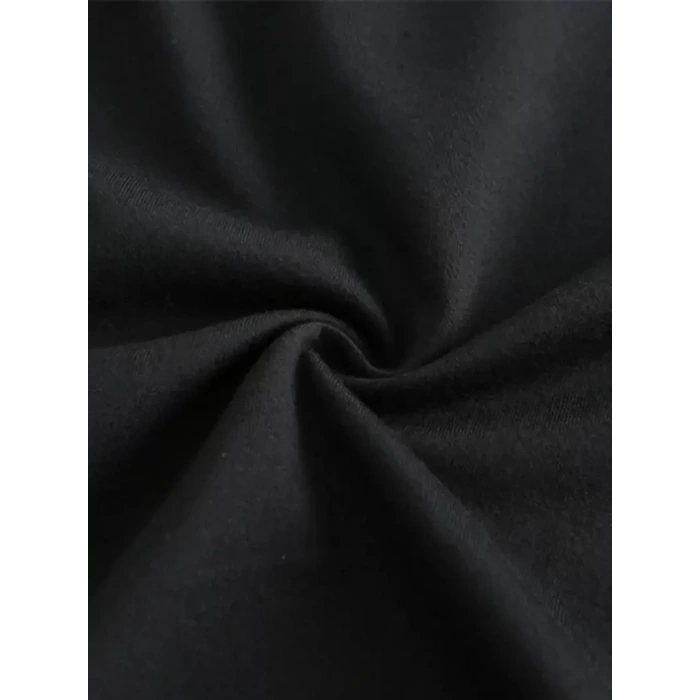 20/1 Penye Compack Baskılı Oversize Kısa Kol Bisiklet Yaka T-shirt - Siyah