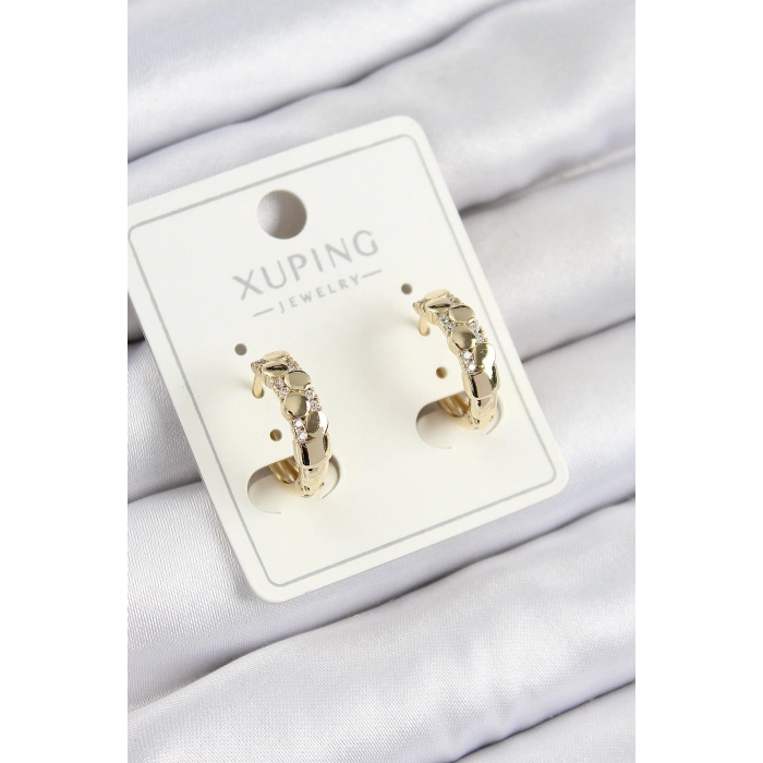 Xuping Zirkon Taşlı Halka Model Gold Renk Kadın Küpe