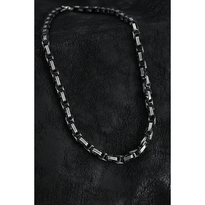 316L Çelik Kral Zincir Model Gümüş Renk Erkek Kolye