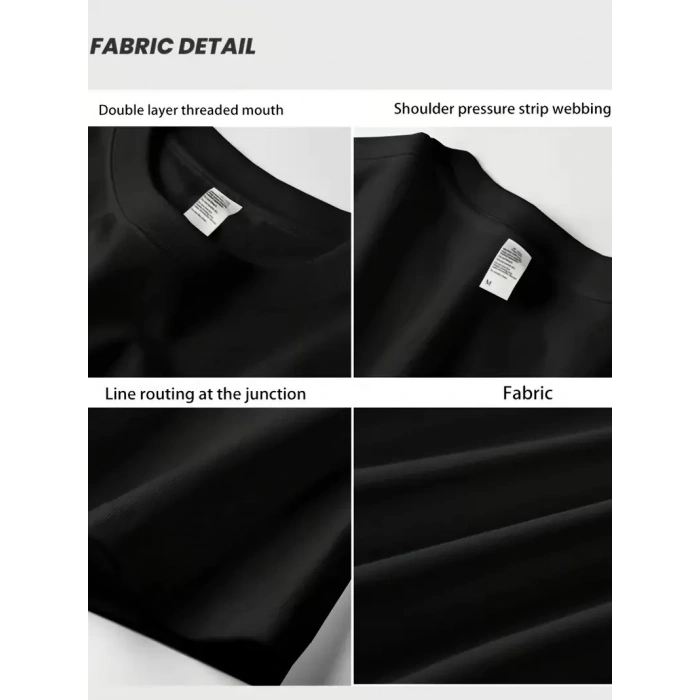 AICG Ön Arka Baskılı Bisiklet Yaka Kadın Oversize Bisiklet Yaka T-shirt - Siyah