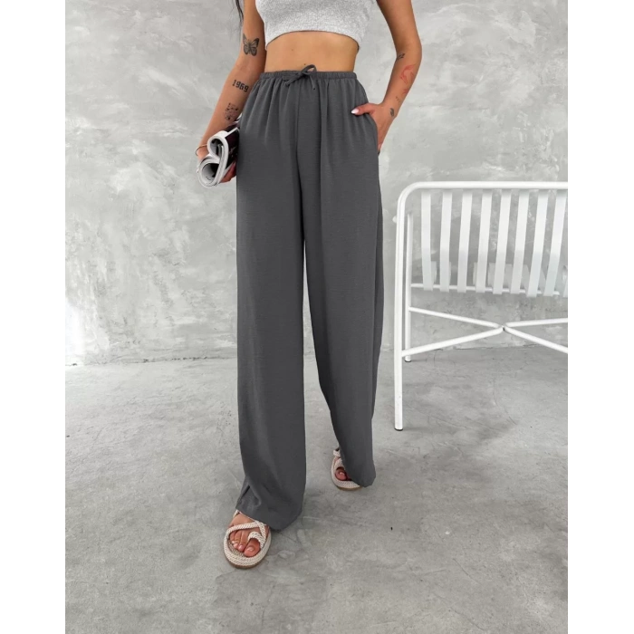 Ayrobin Oversize Kadın Pantalon - Füme