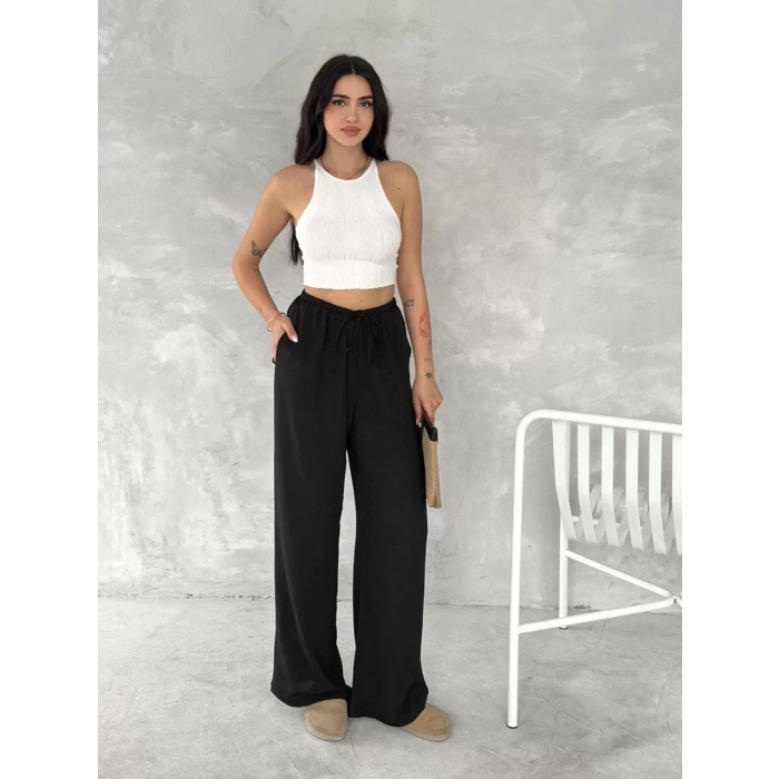 Ayrobin Oversize Kadın Pantalon - Siyah