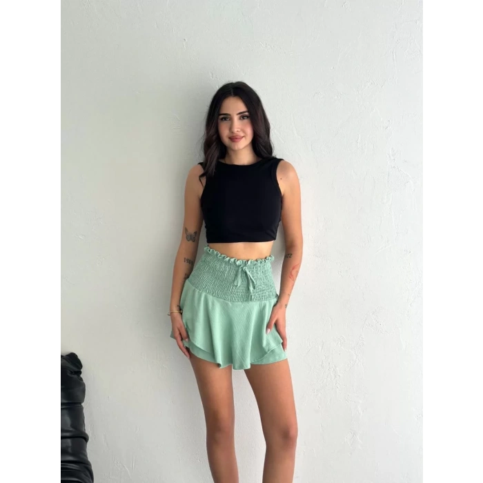 Ayrobin Şortlu Etek - Su Yeşili