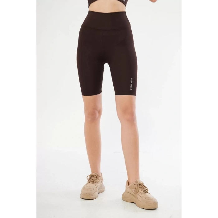 Biker Sporcu Şort - Kahve